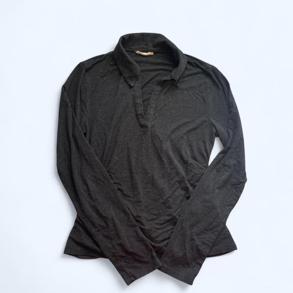 Gray long sleeve polo shirt by Madewell size M